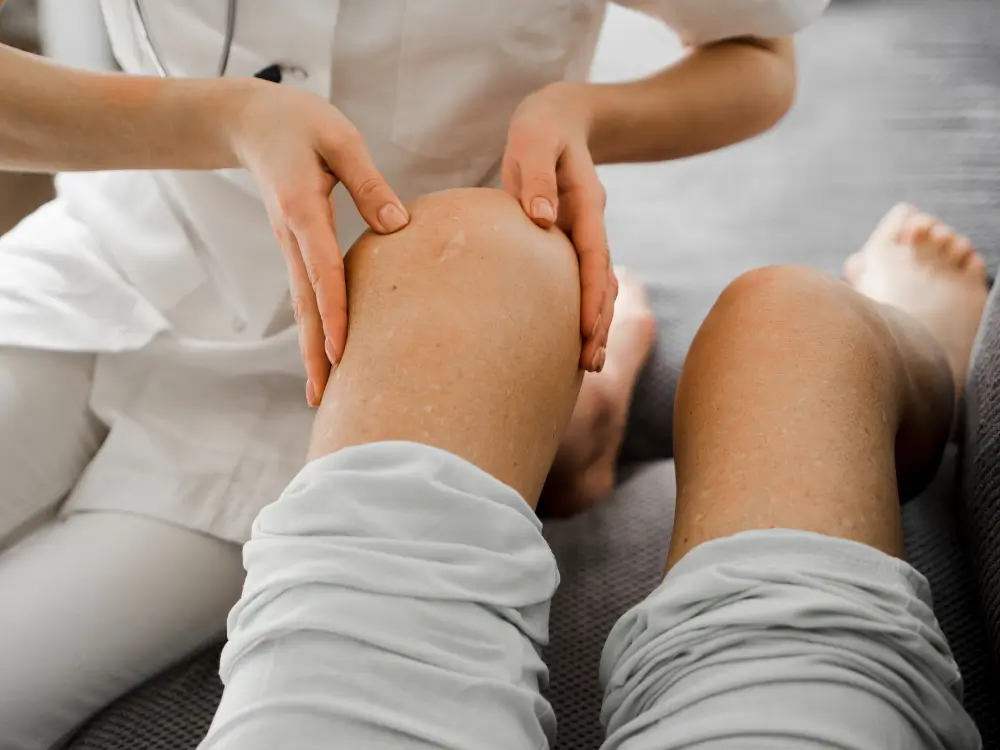 An Image Of The Knee Being Examined By The Doctor Before Limb Lengthening Surgery